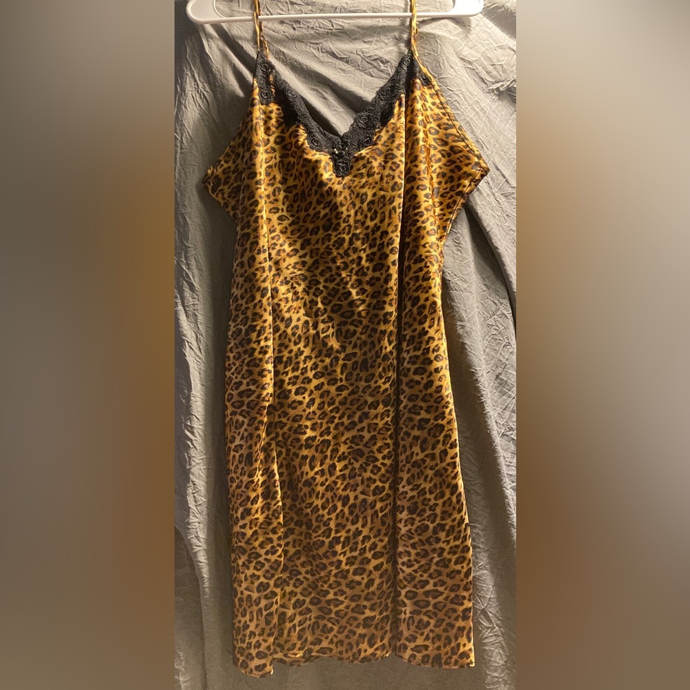 Cheetah print slip dress